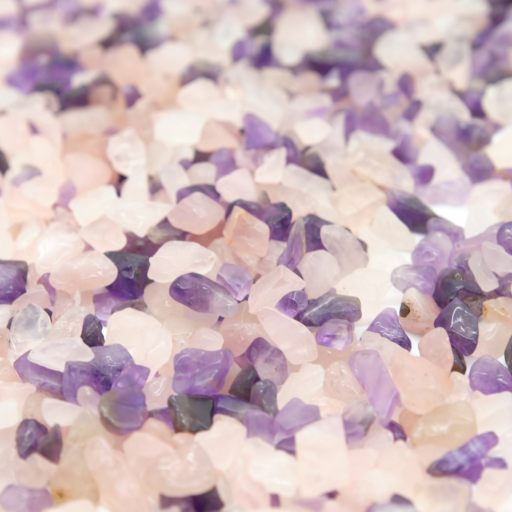 Amethyst Rose Quartz Mix Crystal Chips 4-10mm Undrilled  Pure Serenity
