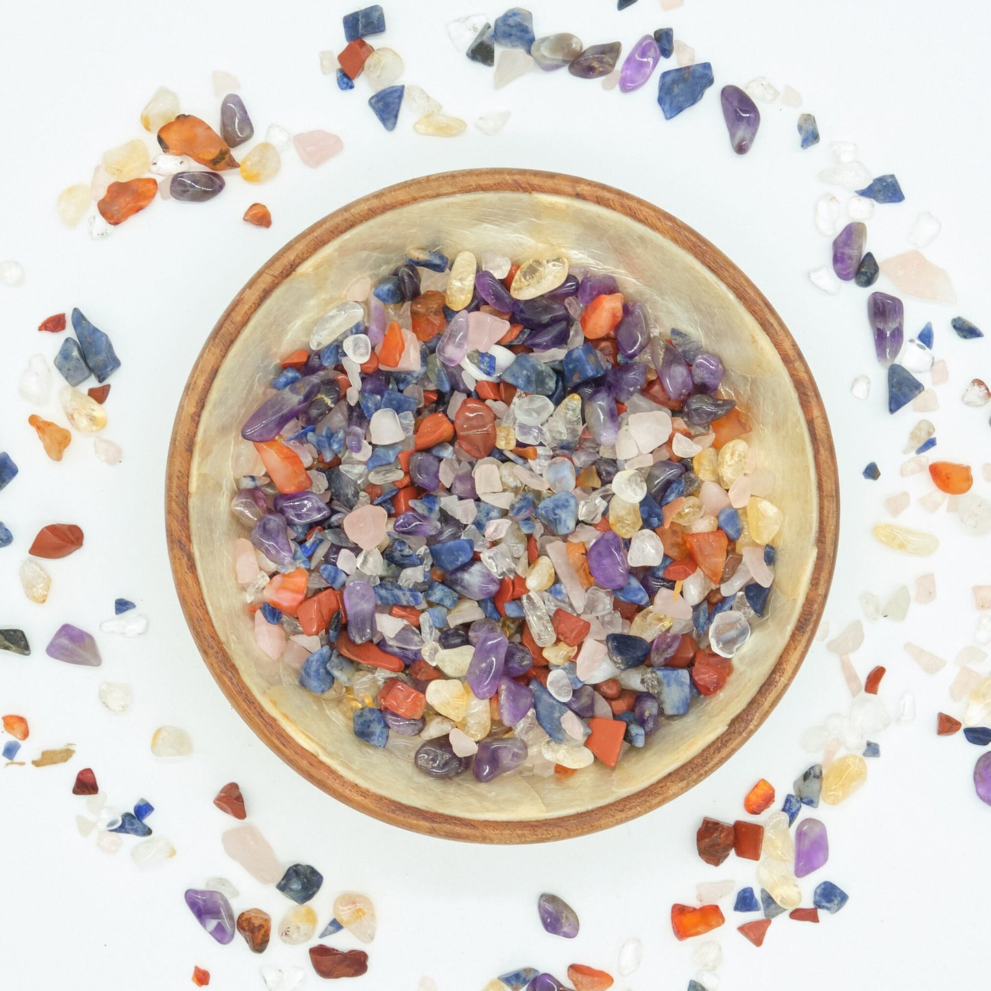 Chakra Mix Crystal Chips 2-15mm Undrilled  Pure Serenity