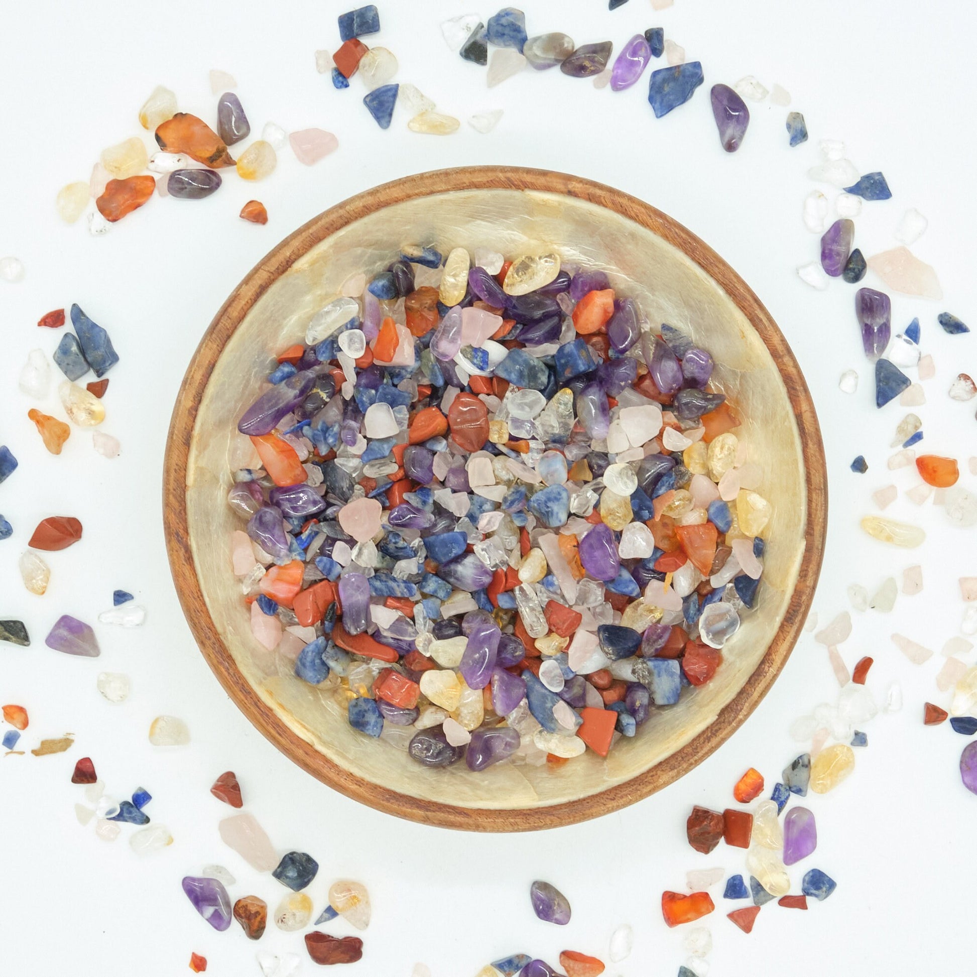 Chakra Mix Crystal Chips 2-15mm Undrilled  Pure Serenity