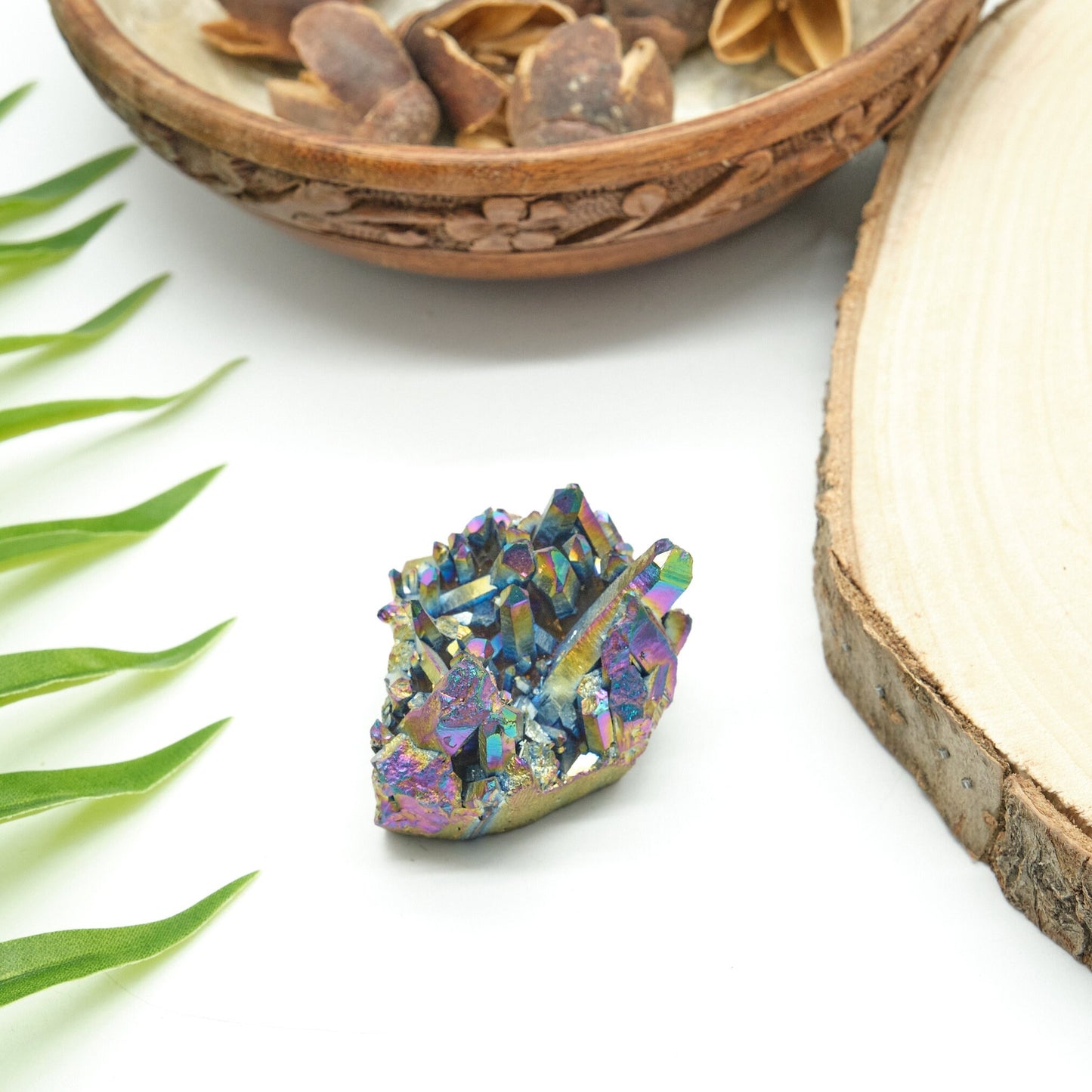 Titanium Rainbow Aura Quartz Cluster 66g  Pure Serenity