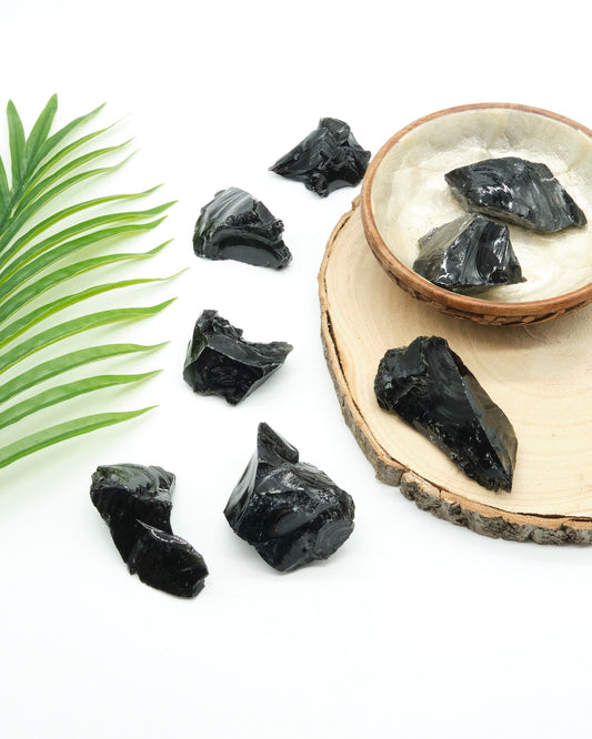 Large Rough Black Obsidian Rock 6-9cm x 1 Piece  Pure Serenity