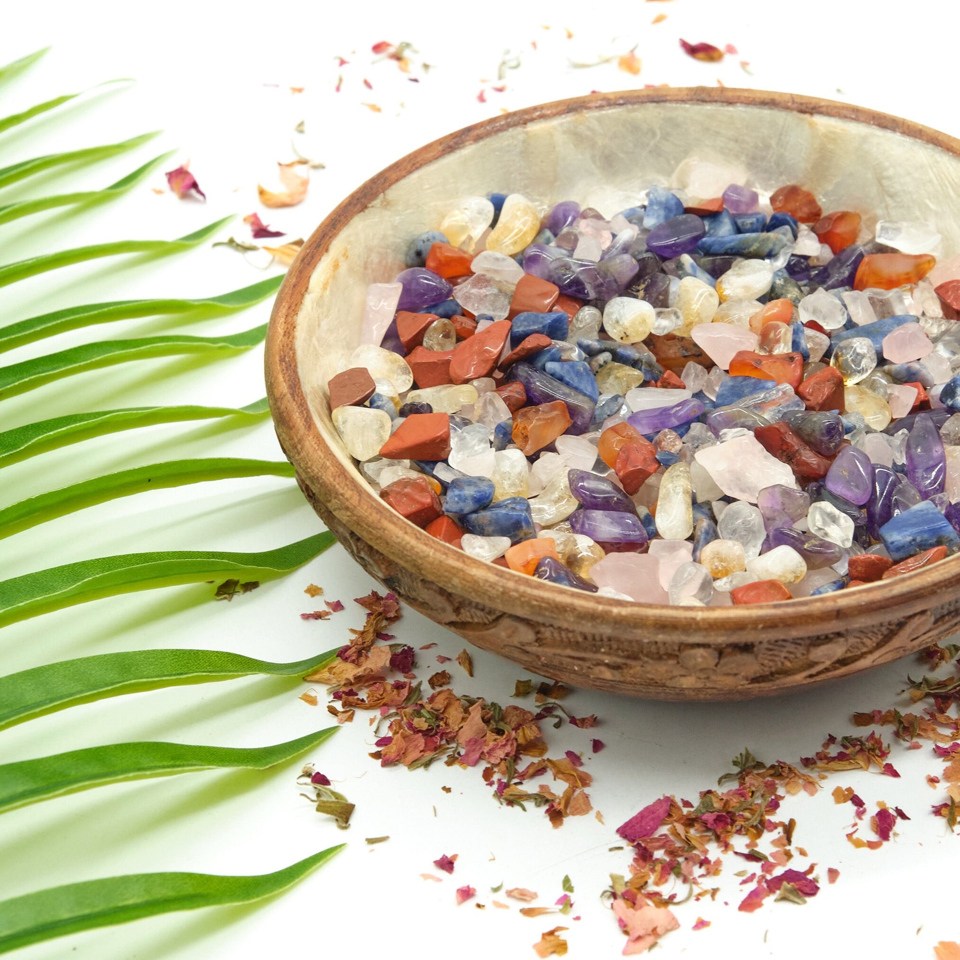 Chakra Mix Crystal Chips 2-15mm Undrilled  Pure Serenity