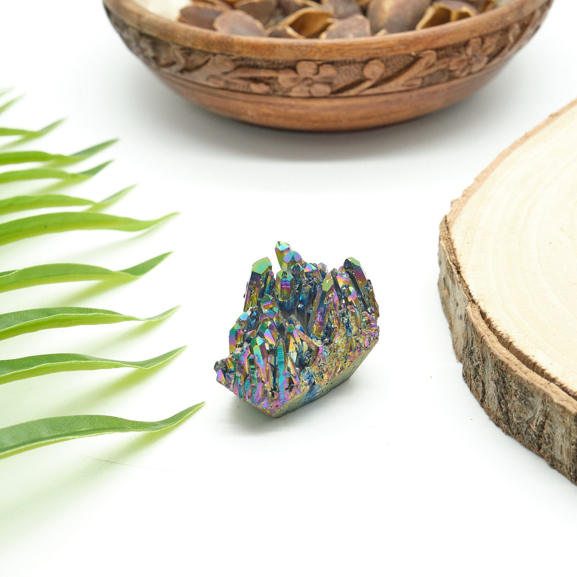 Titanium Rainbow Aura Quartz Cluster 53g  Pure Serenity