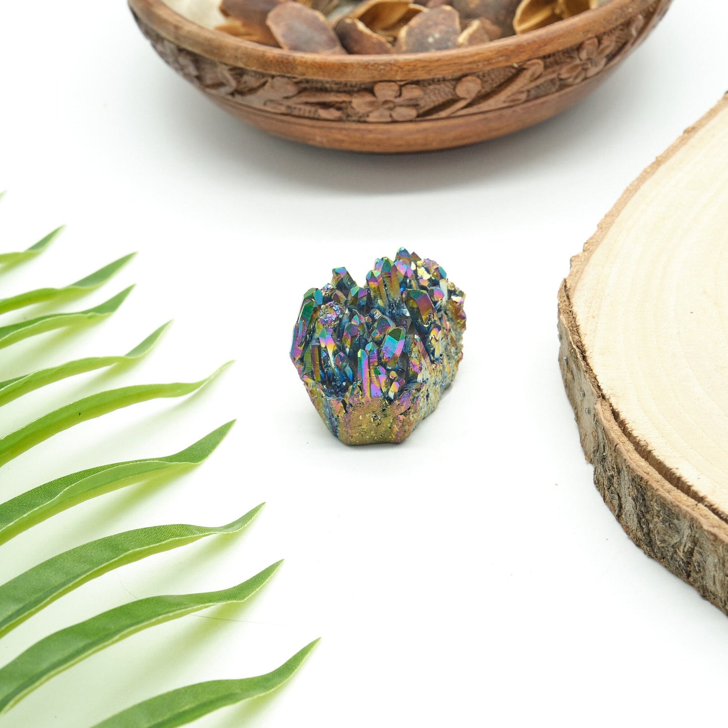 Titanium Rainbow Aura Quartz Cluster 53g Pure Serenity