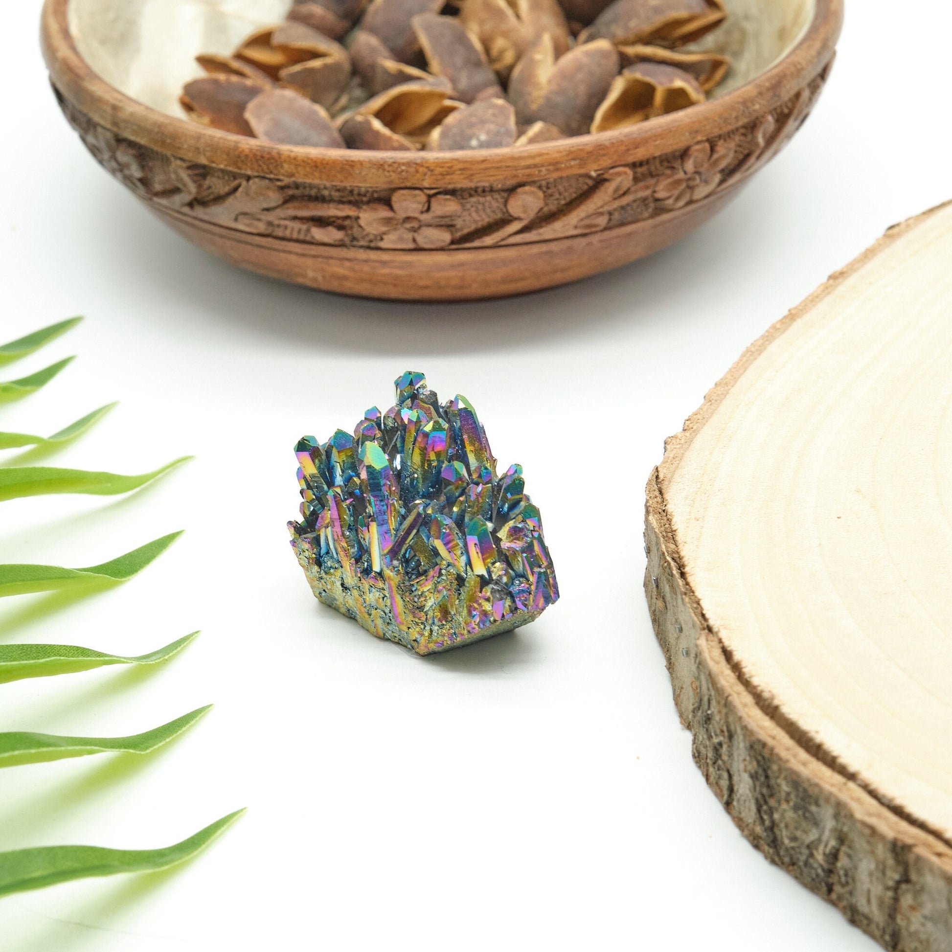 Titanium Rainbow Aura Quartz Cluster 53g  Pure Serenity