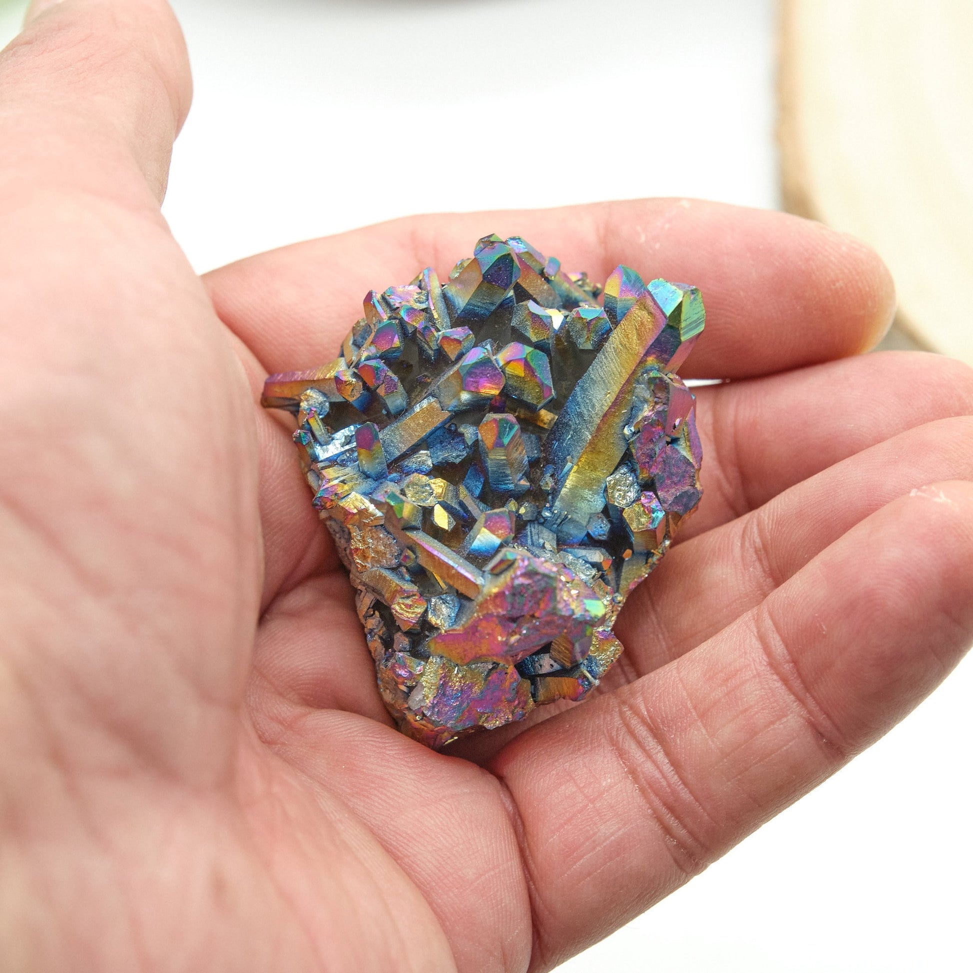 Titanium Rainbow Aura Quartz Cluster 66g  Pure Serenity