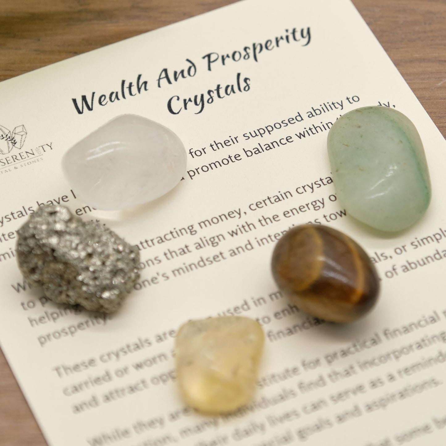 Wealth Prosperity Money Crystals Gift Set  Pure Serenity