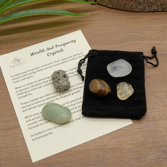 Wealth Prosperity Money Crystals Gift Set  Pure Serenity
