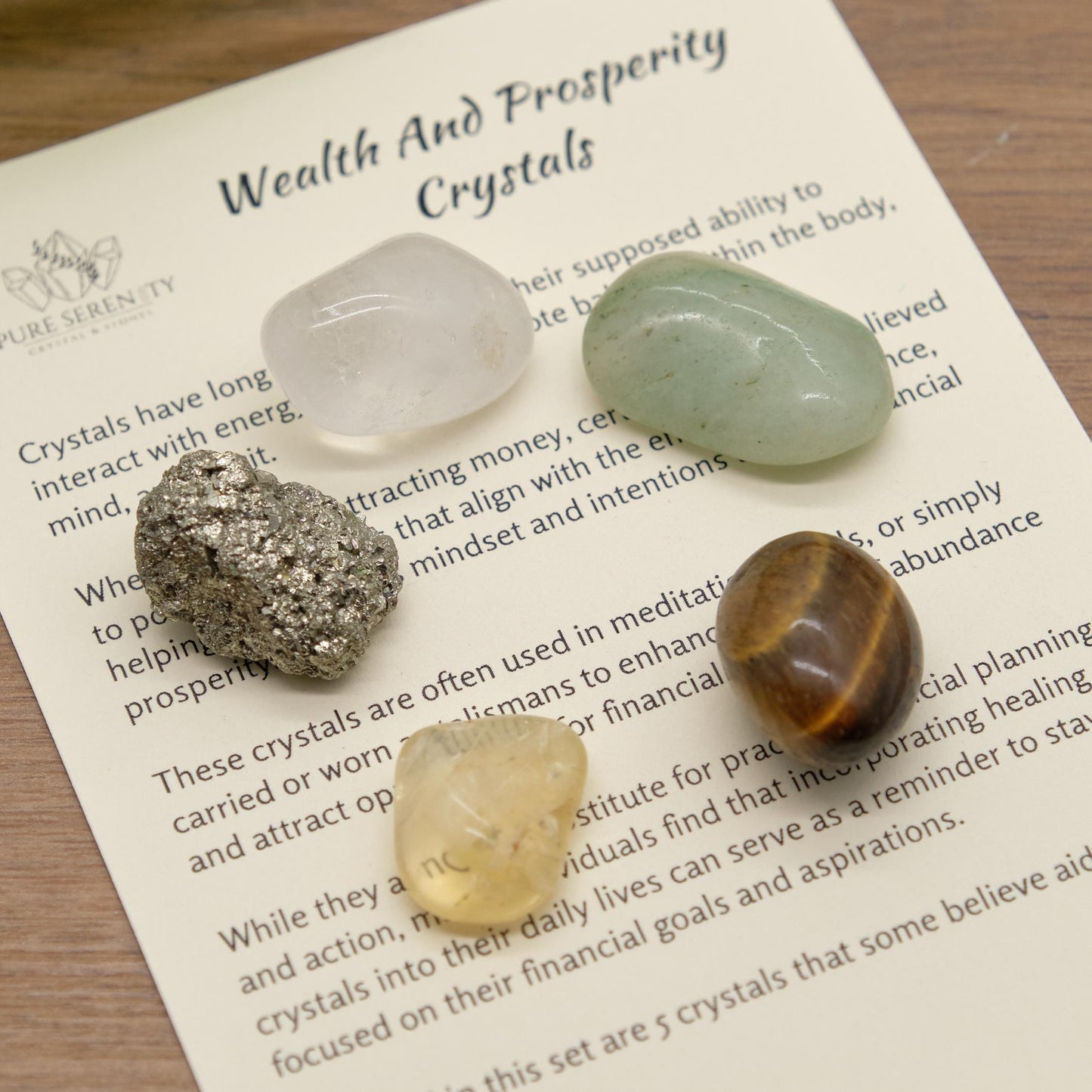 Wealth Prosperity Money Crystals Gift Set  Pure Serenity