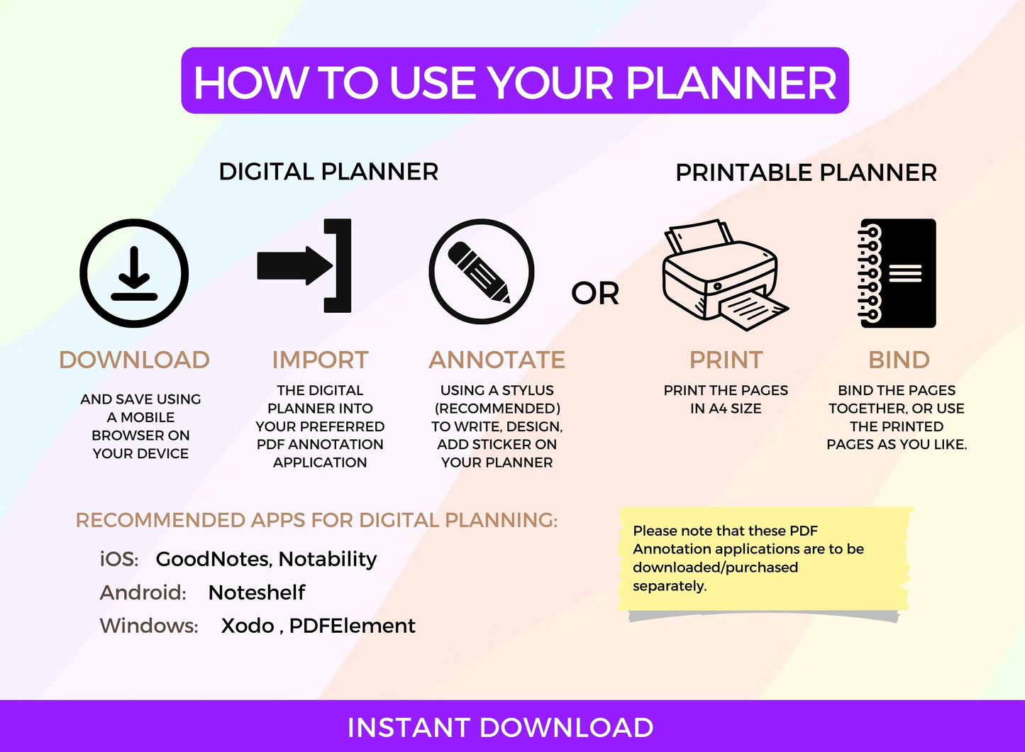 Manifestation Planner with FREE Notebook Planner Digital and Printable