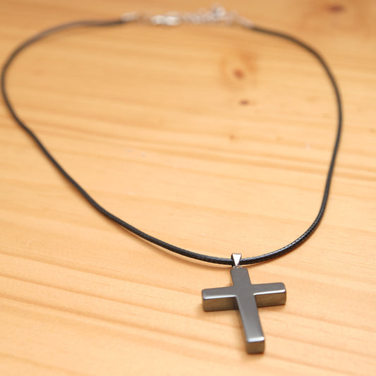 Hematite Cross Necklace  Pure Serenity   