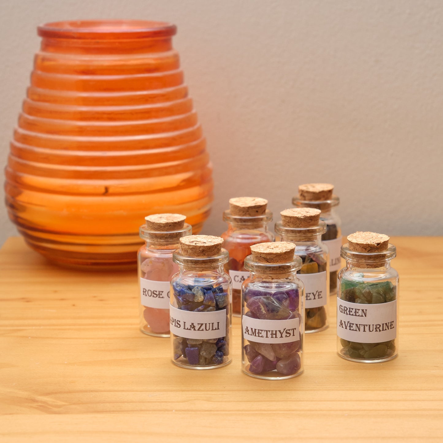 Crystal Gemstone Chips In 6 or 12 Mini Bottles