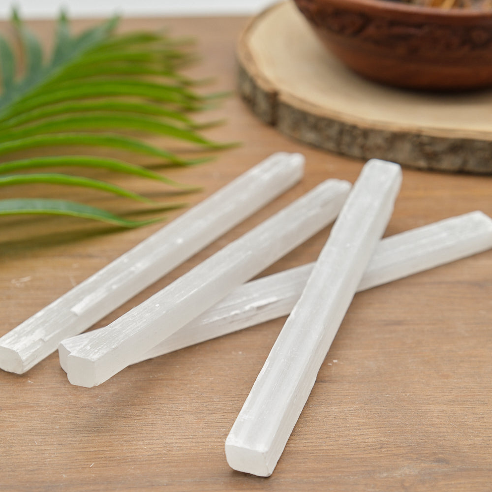 Long Natural Selenite Wand 19-20cm x 1 Piece