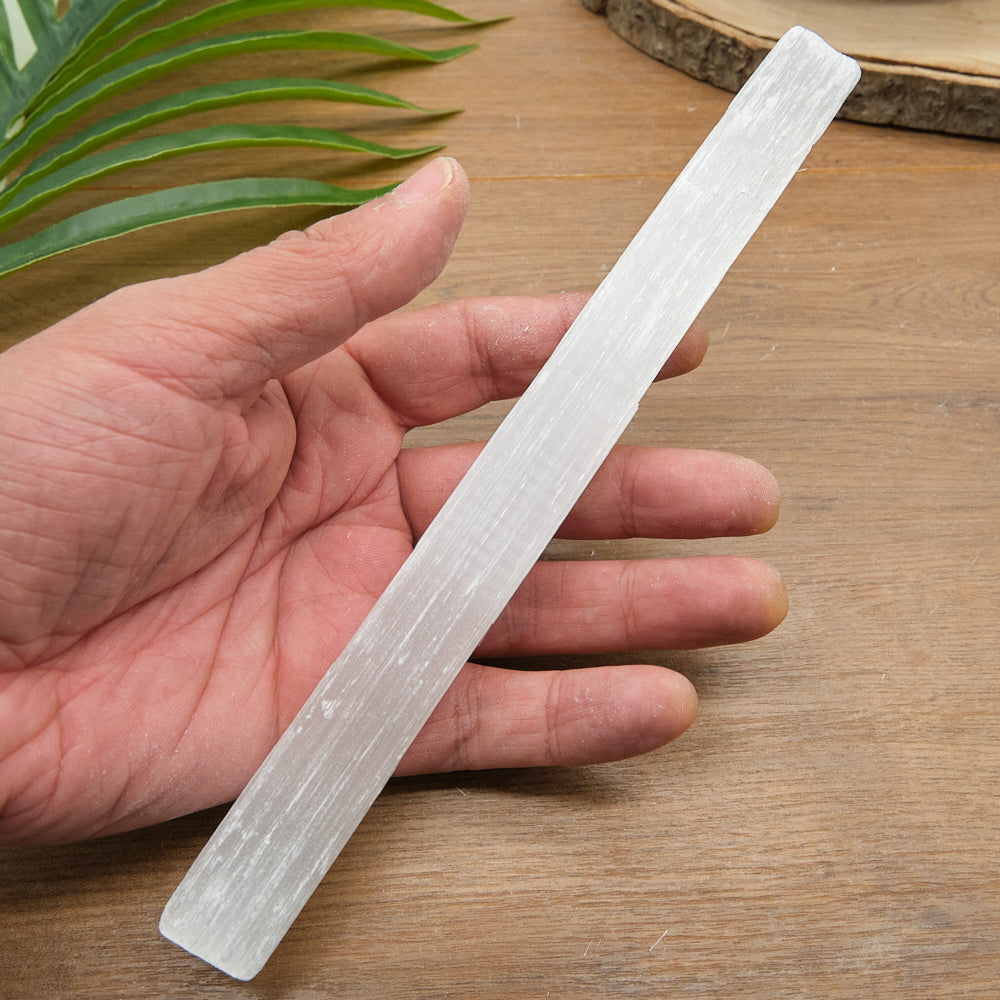 Long Natural Selenite Wand 19-20cm x 1 Piece