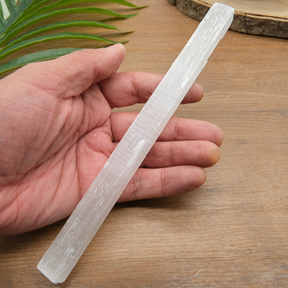 Long Natural Selenite Wand 19-20cm x 1 Piece