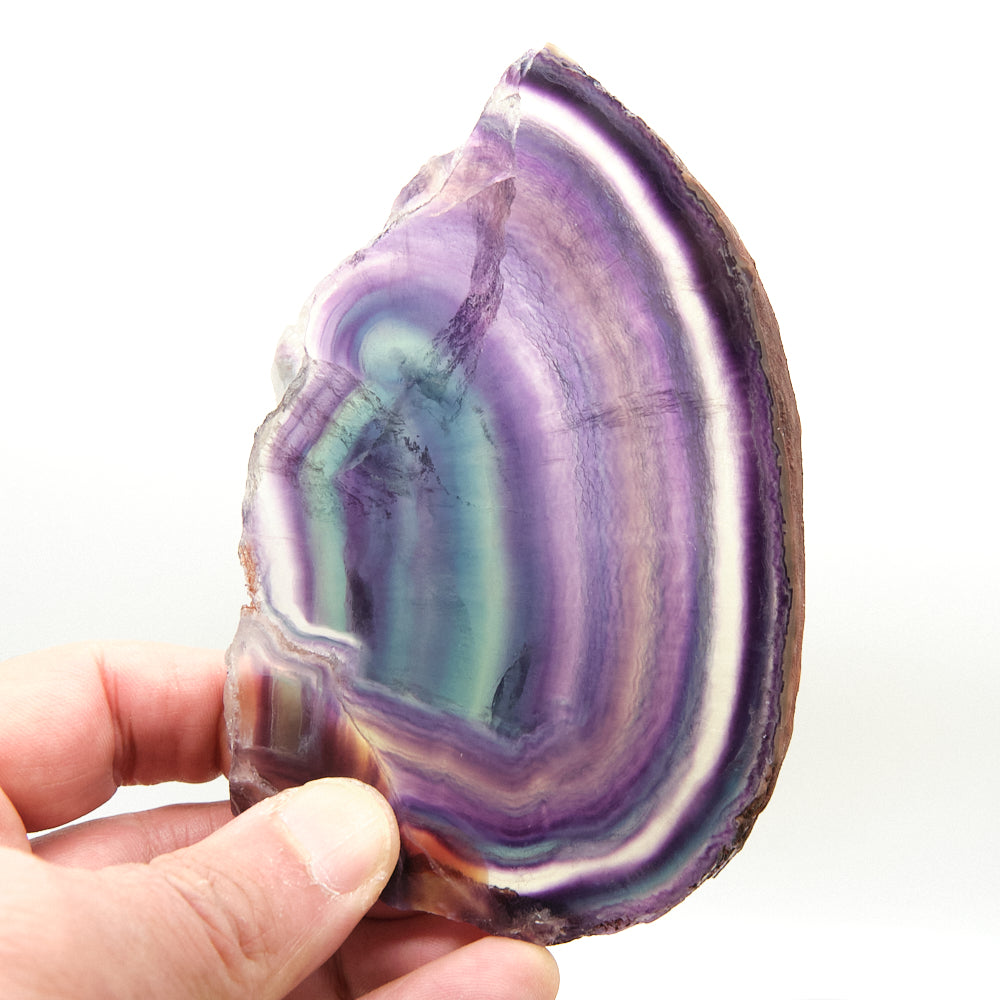 Purple and Green Fluorite Slice With Stand