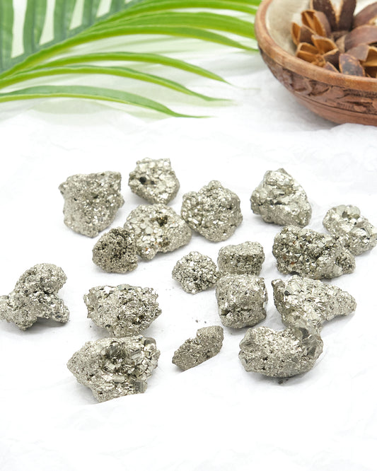 small raw gold pyrite crystal stones