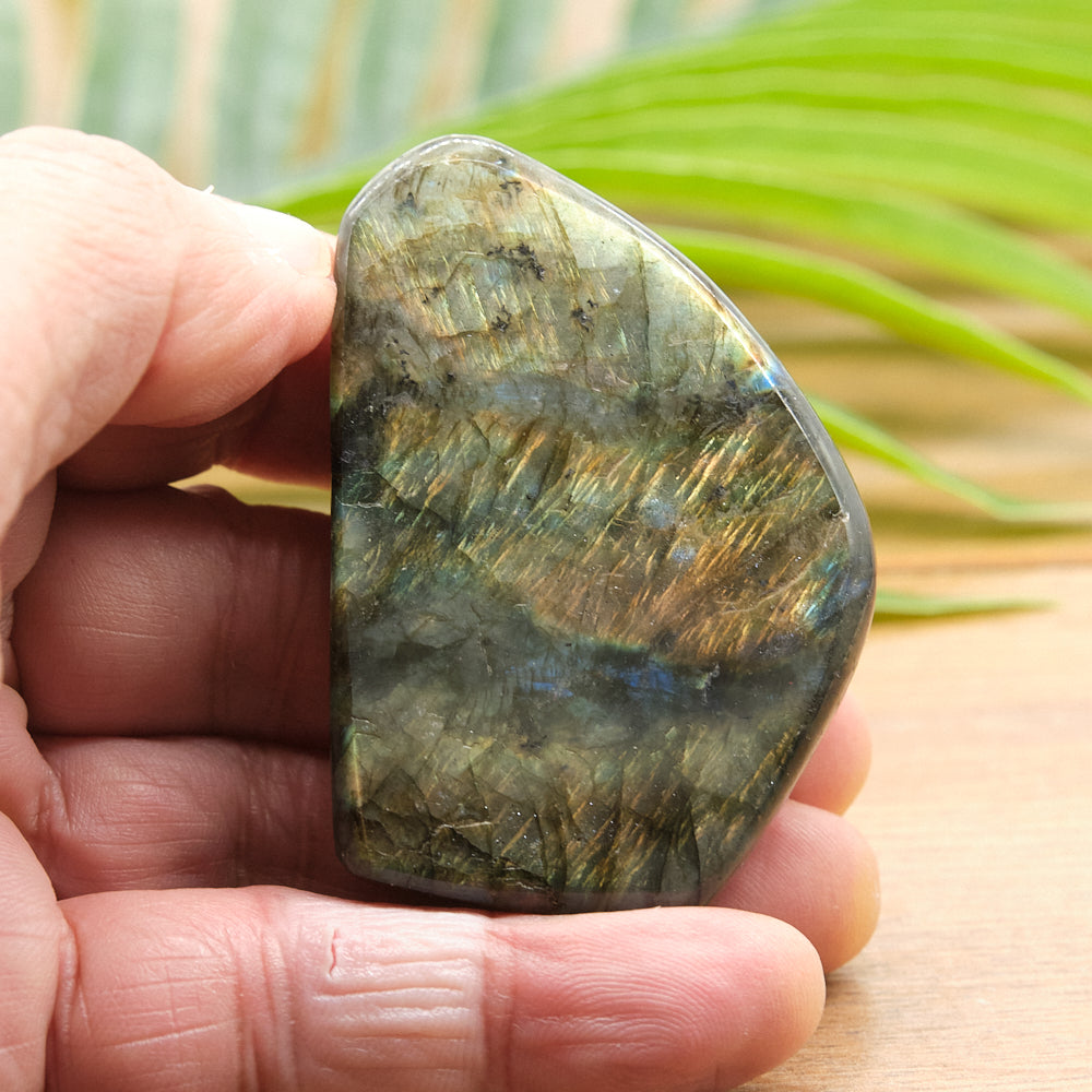 Natural Labradorite Freeform Polished Crystal 83g