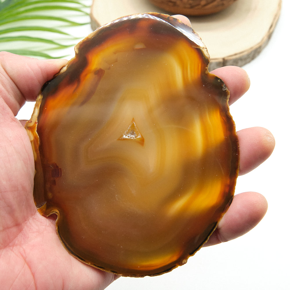 Large Natural Agate Slice With Stand