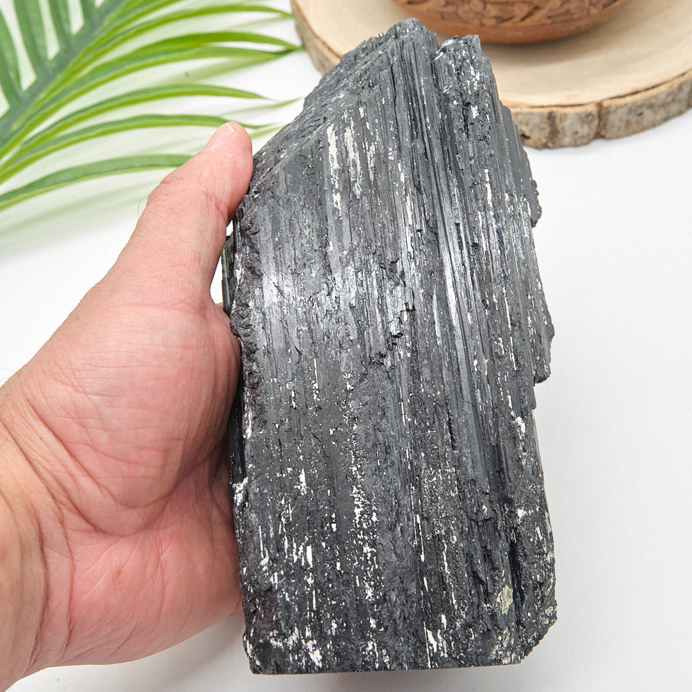 Large Rough Black Tourmaline Natural Rock 1844g