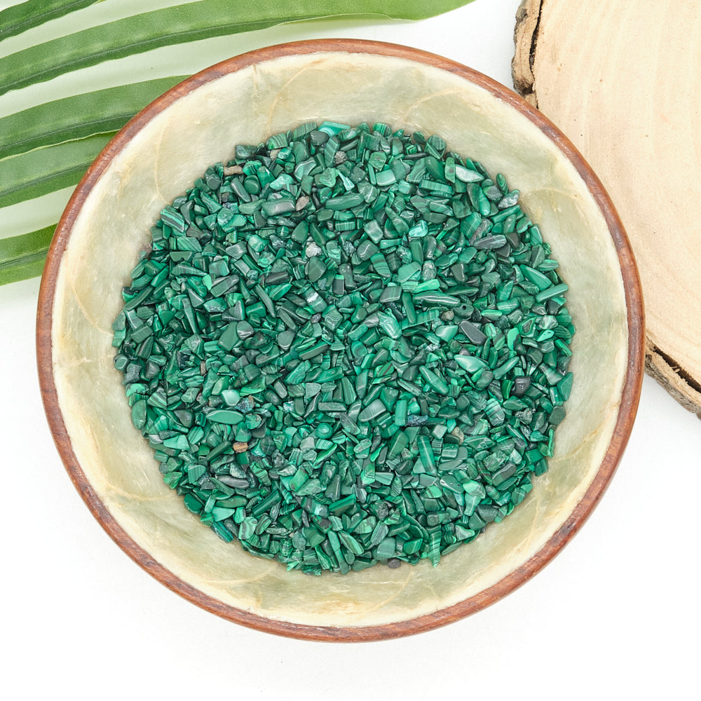 Malachite Crystal Chips 2-8mm Undrilled