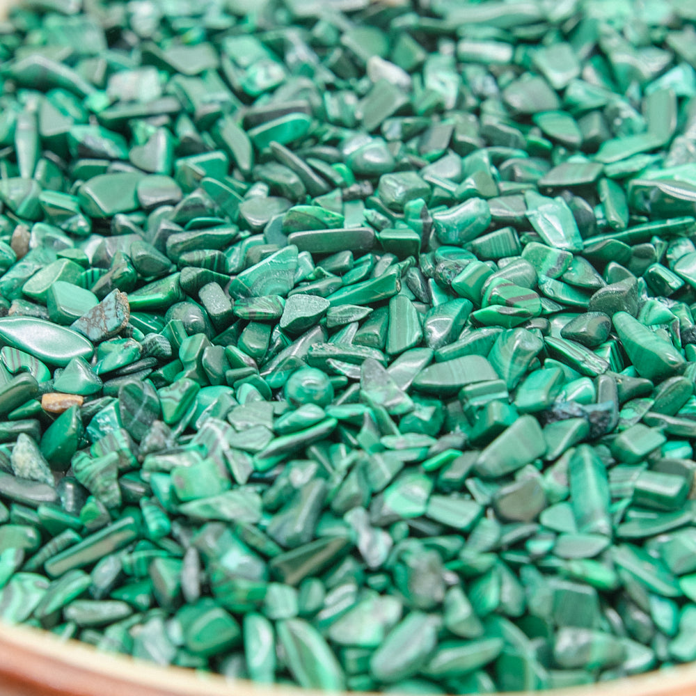 Malachite Crystal Chips 2-8mm Undrilled