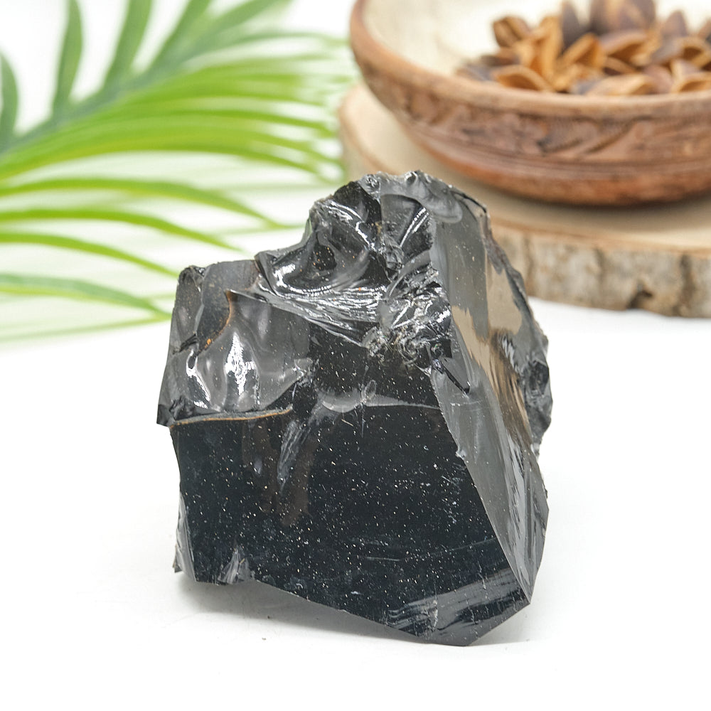 Large Rough Black Obsidian Natural Rock 607g