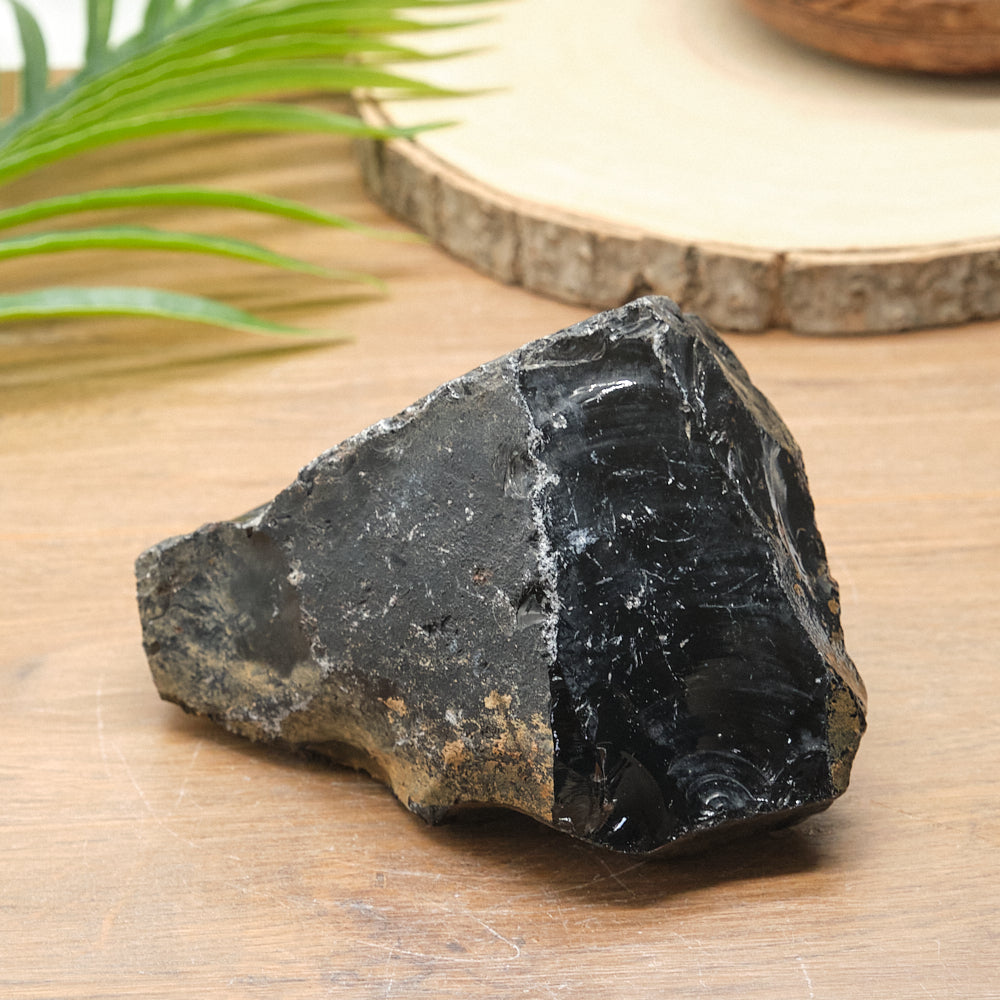 Large Rough Black Obsidian Natural Rock 1385g