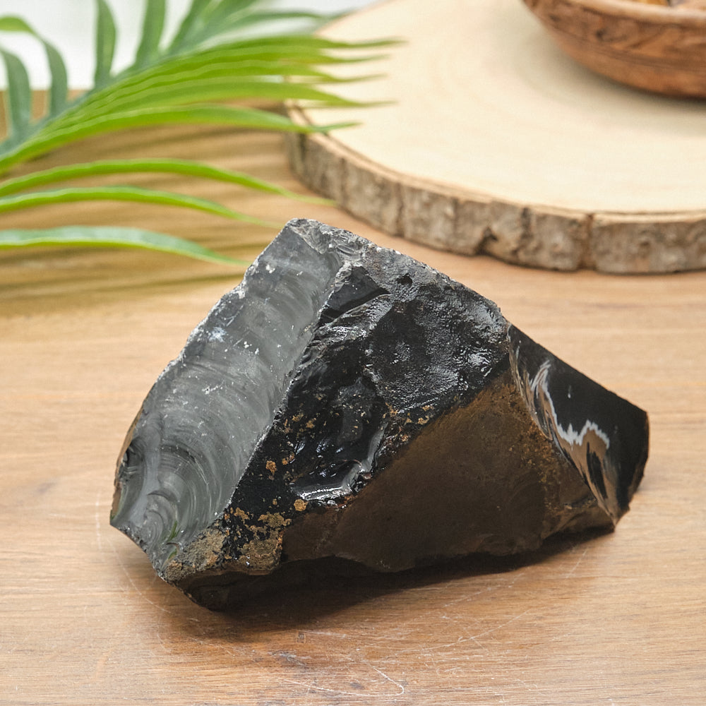 Large Rough Black Obsidian Natural Rock 1385g