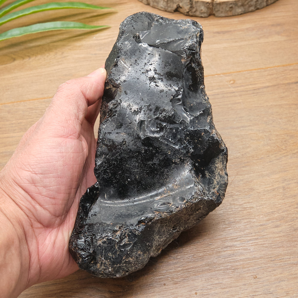 Large Rough Black Obsidian Natural Rock 1136g