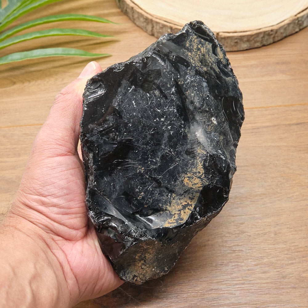 Large Rough Black Obsidian Natural Rock 1480g