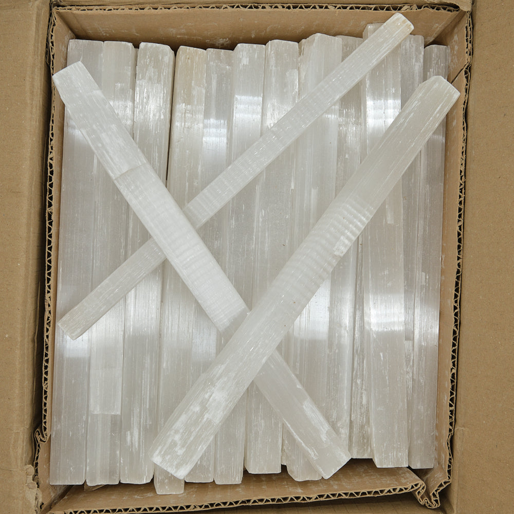 Long Natural Selenite Wand 30cm x 1 Piece
