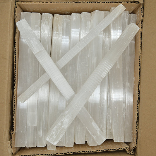 Long Natural Selenite Wand 30cm x 1kg (3-5 Pieces)