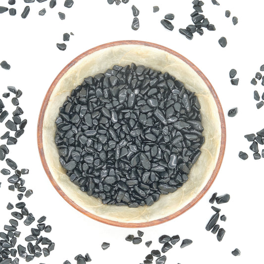 Black Obsidian Crystal Chips 2-8mm Undrilled