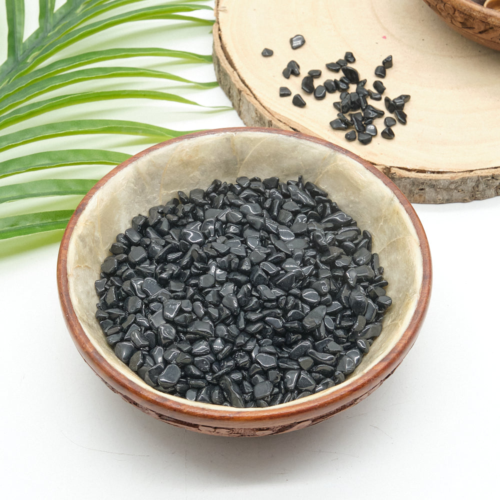 Black Obsidian Crystal Chips 2-8mm Undrilled