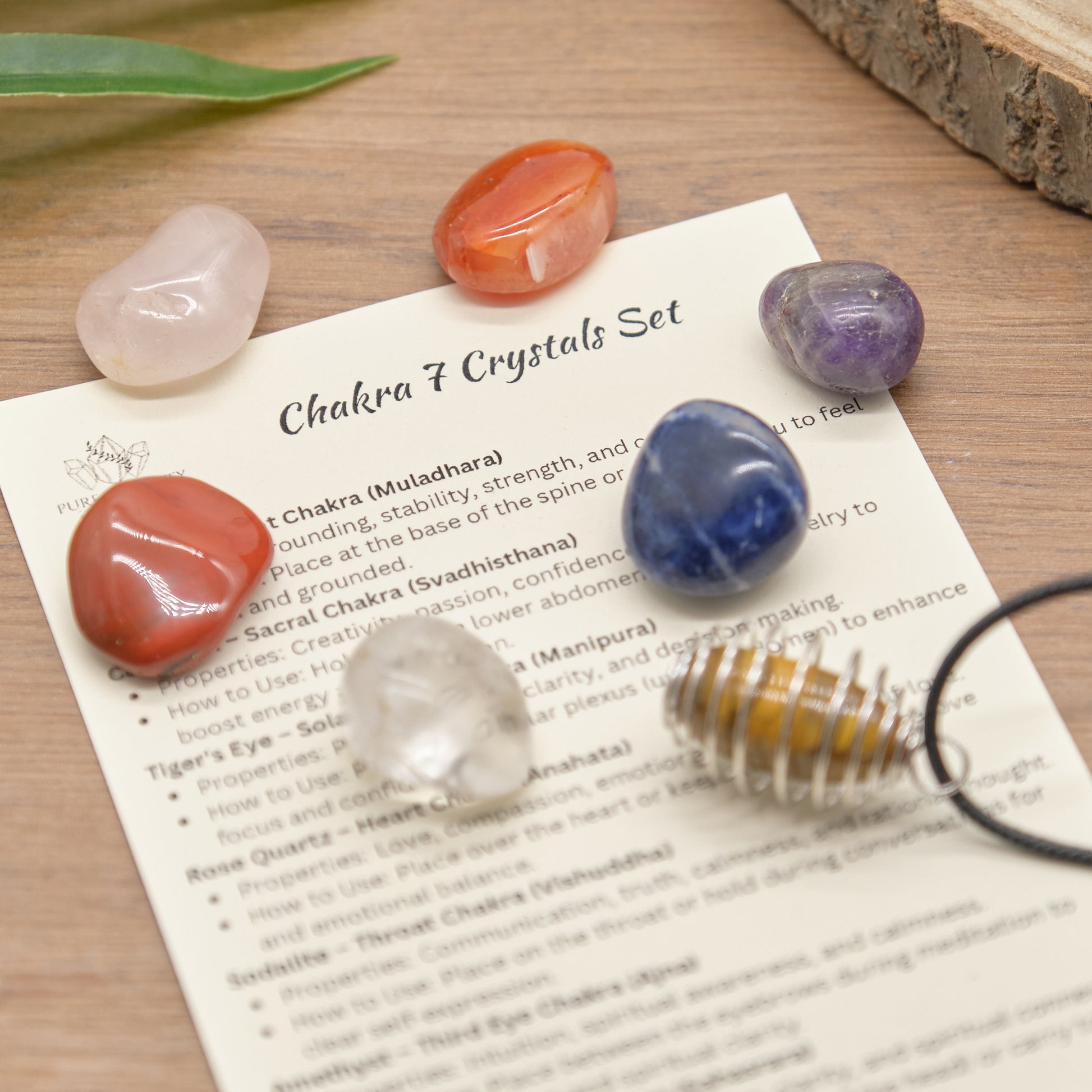 Chakra 7 Polished Gemstones Set  Pure Serenity   