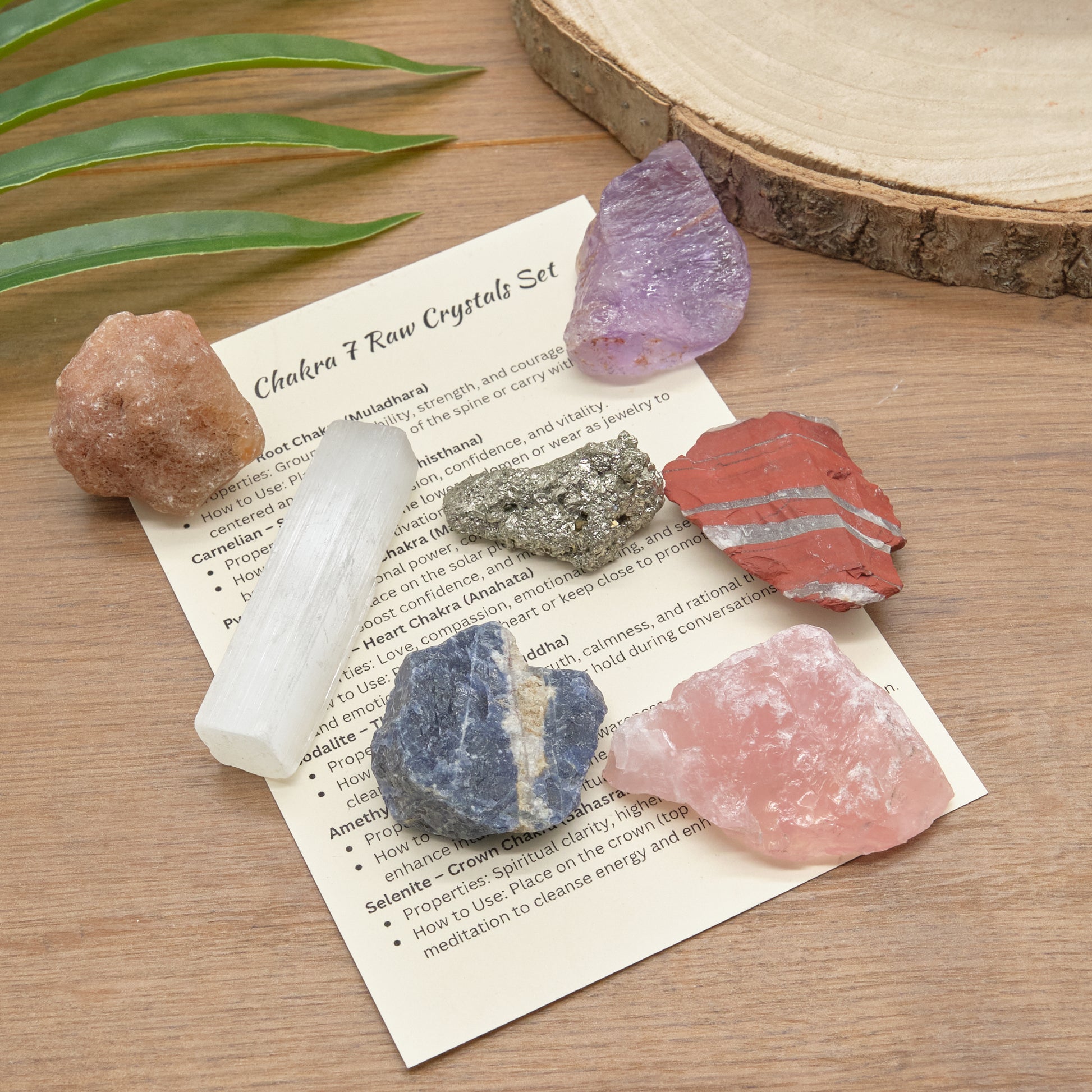 Chakra 7 Rough Stones Gift Set  Pure Serenity   