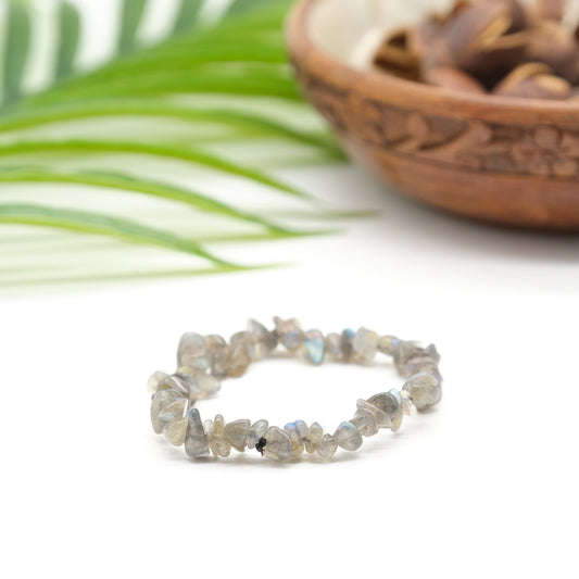 Labradorite Crystal Chip Elasticated Bracelet