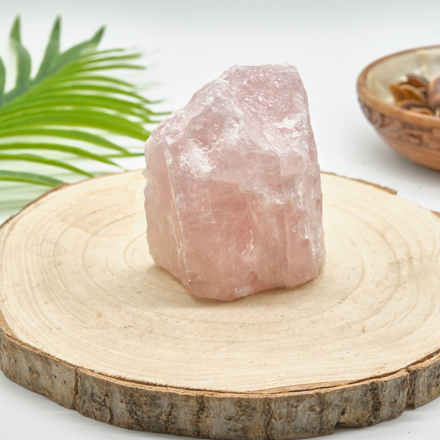 large natural pink rose quartz stone