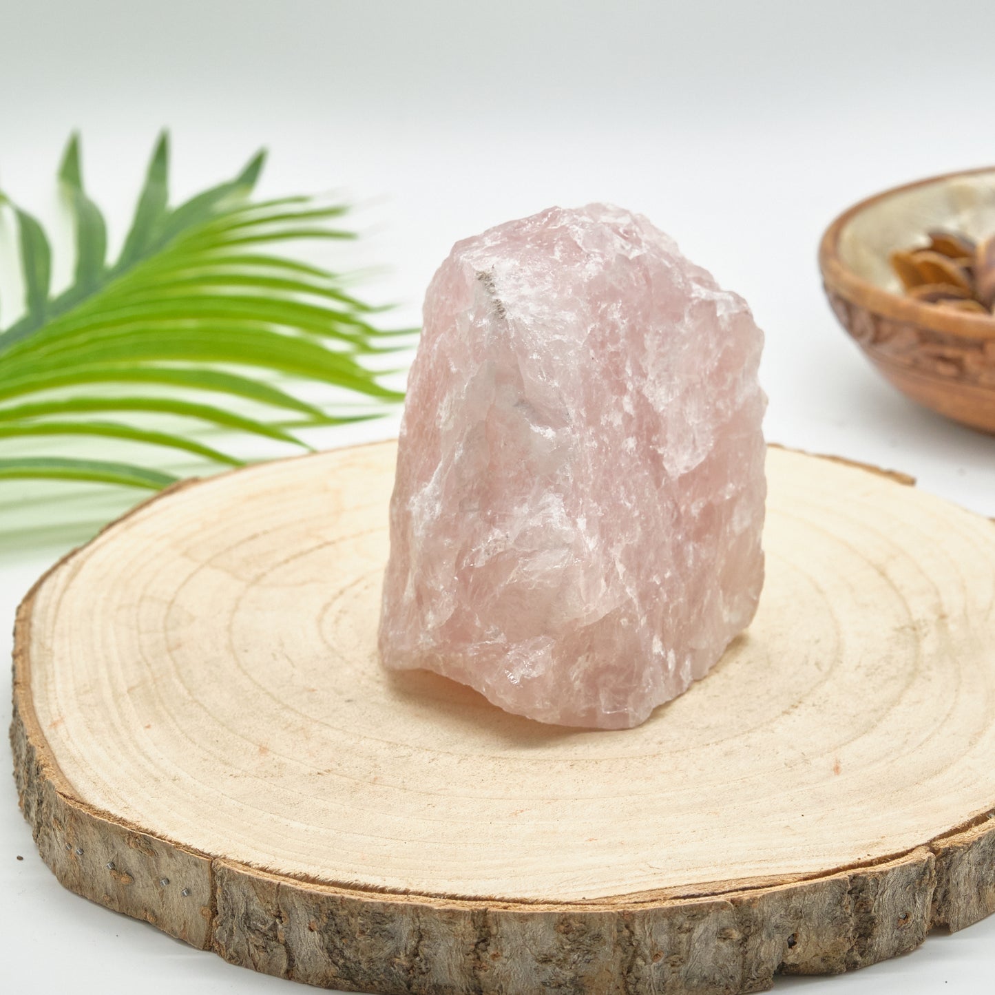 large natural pink rose quartz stone