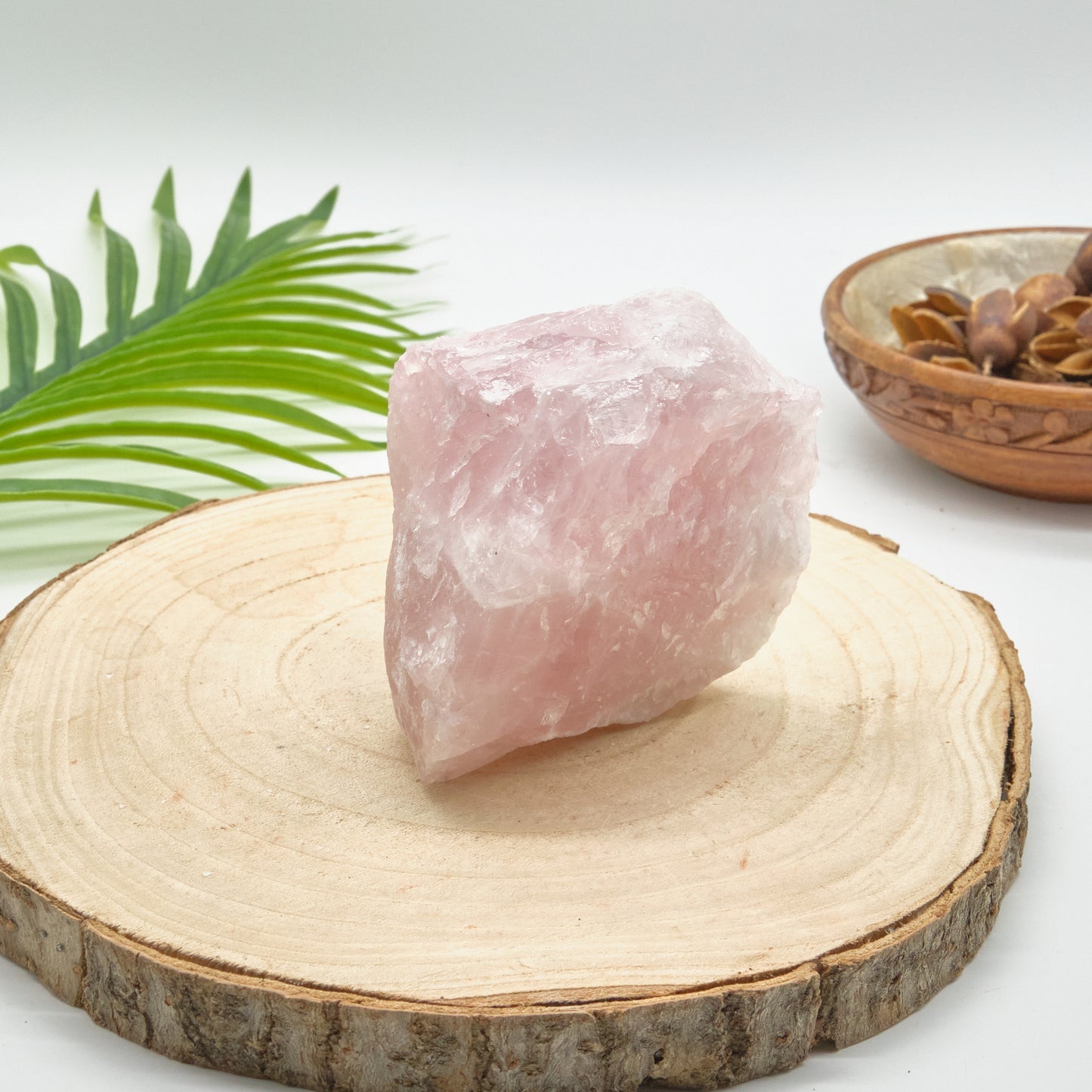 large rough rose quartz rock pink crystal chunk