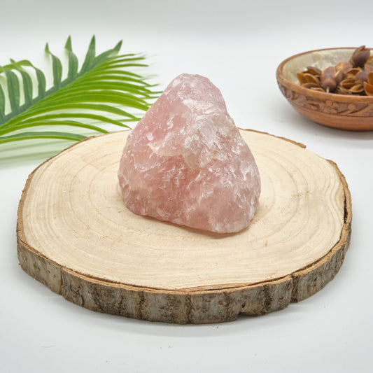 large natural raw rose quartz pink rock 