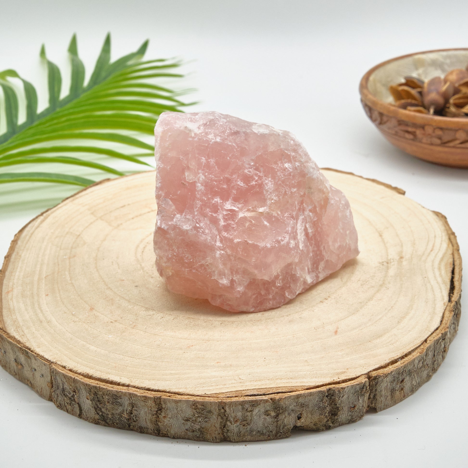 large natural raw rose quartz pink rock 