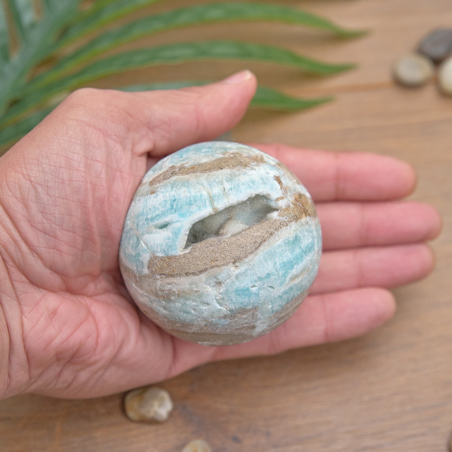 Blue Aragonite Sphere 6cm 365g