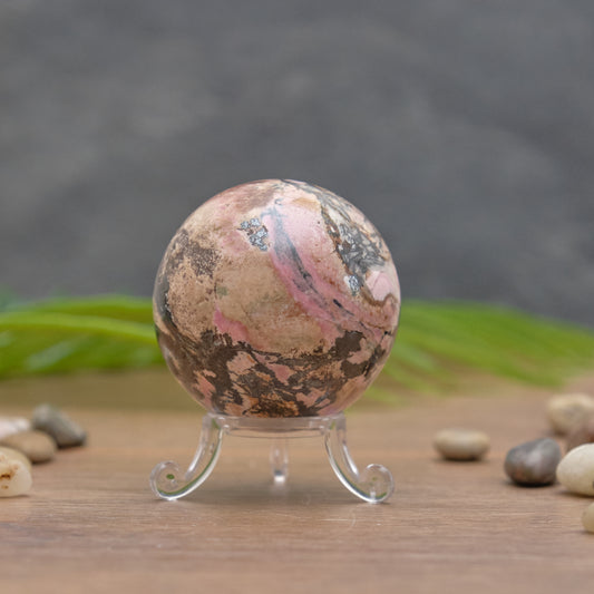 rhodonite pink sphere crystal ball