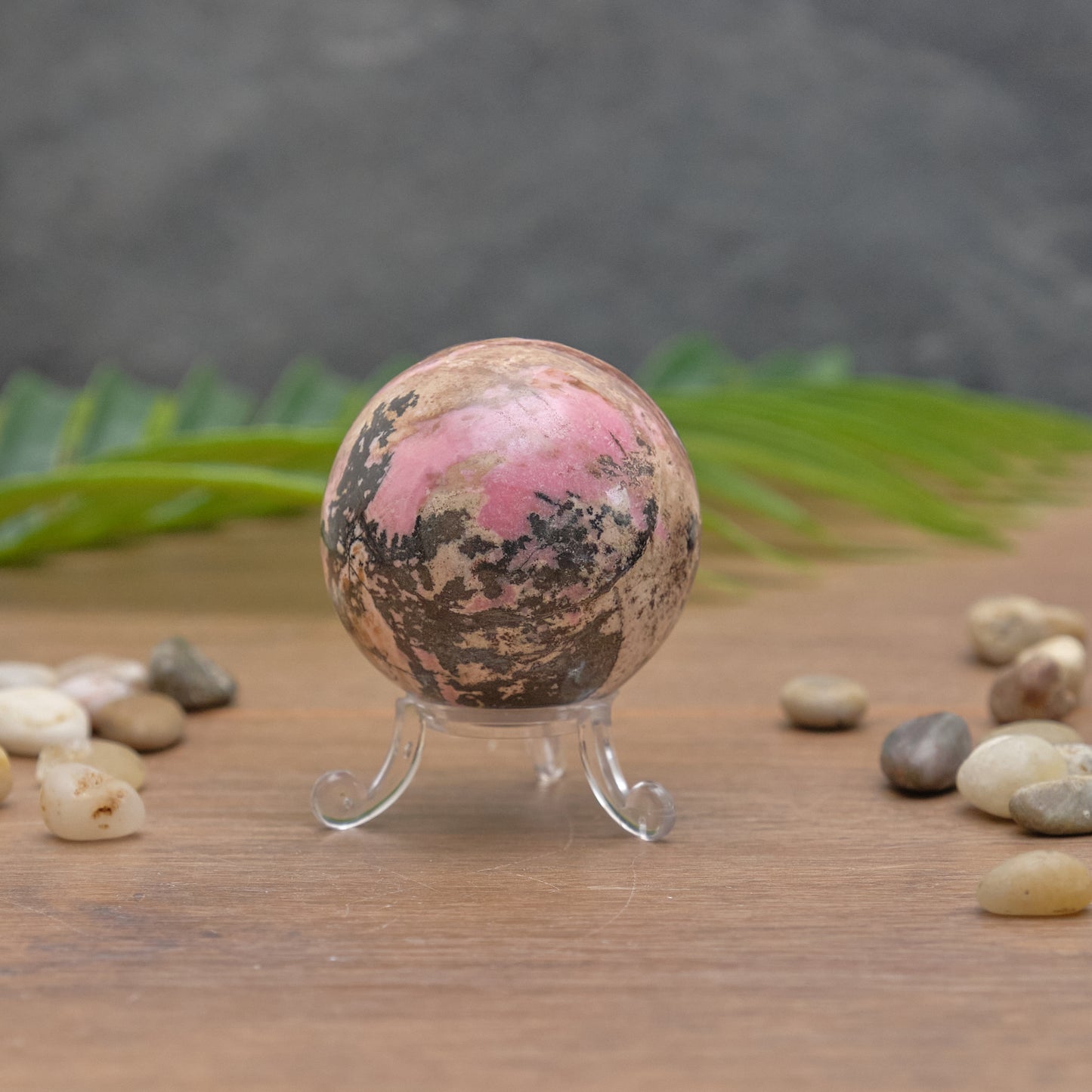 rhodonite pink sphere crystal ball