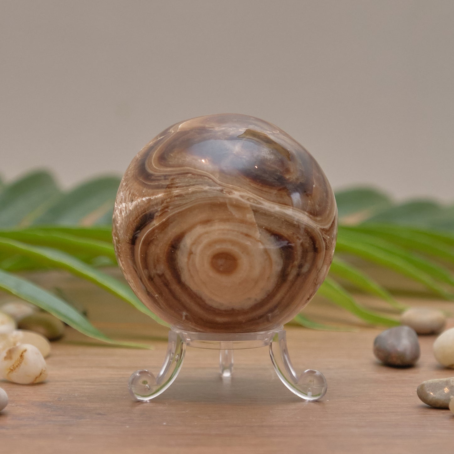 chocolate calcite crystal sphere ball