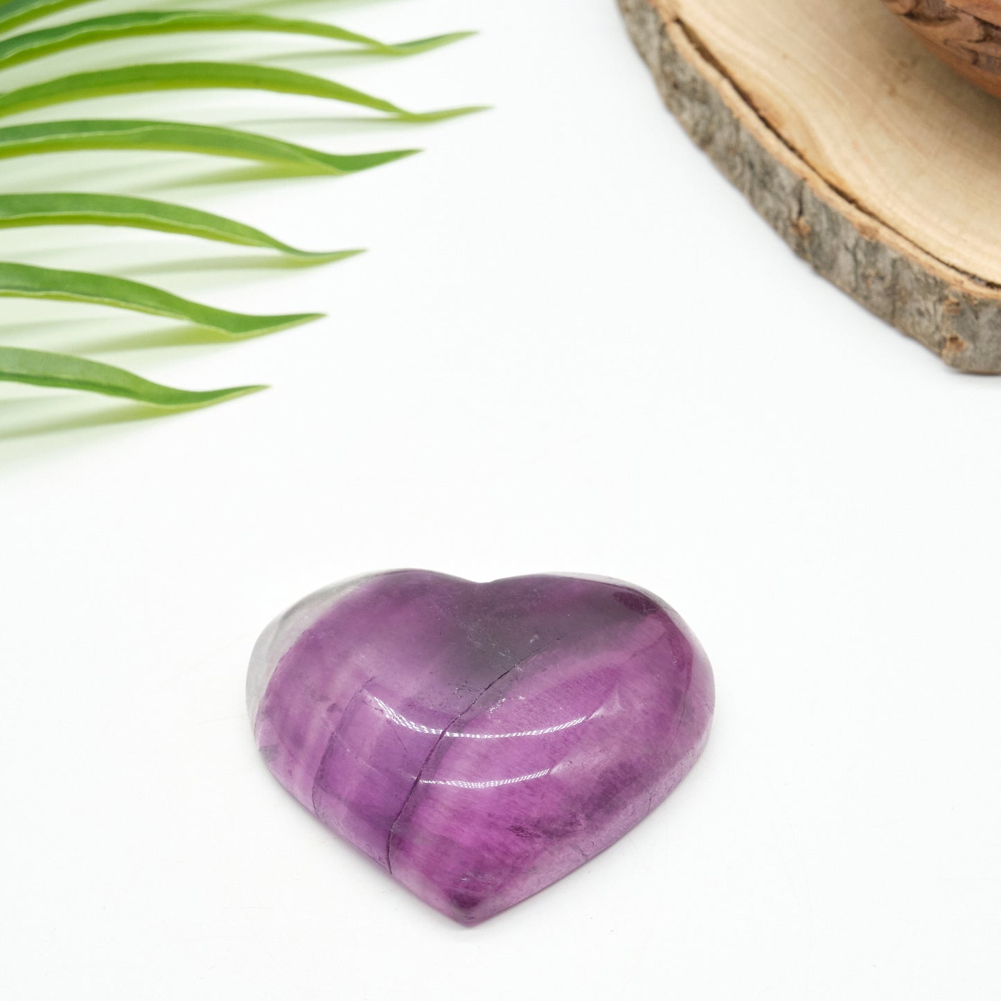 Fluorite Heart Bowl Purple Carved Crystal