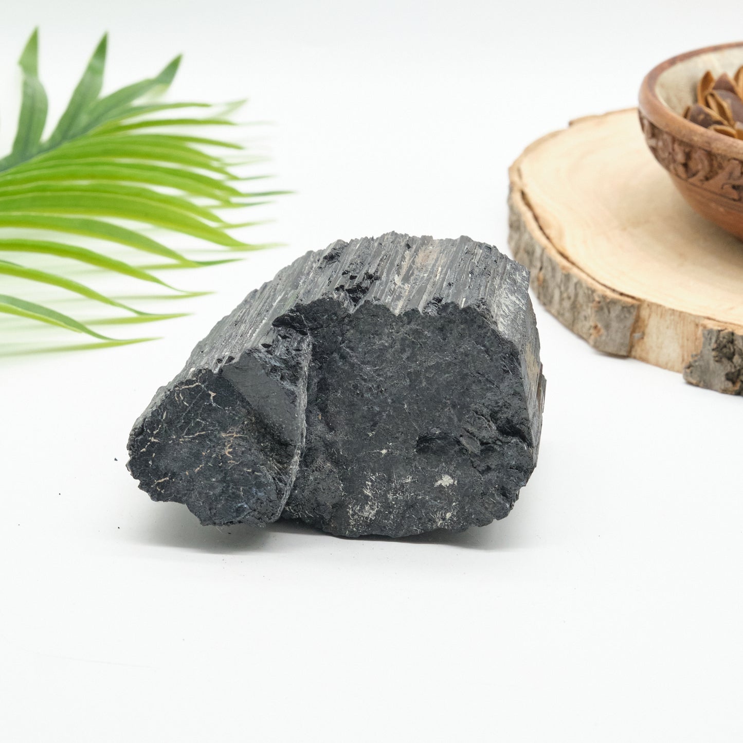 large rough black tourmaline natural rock 