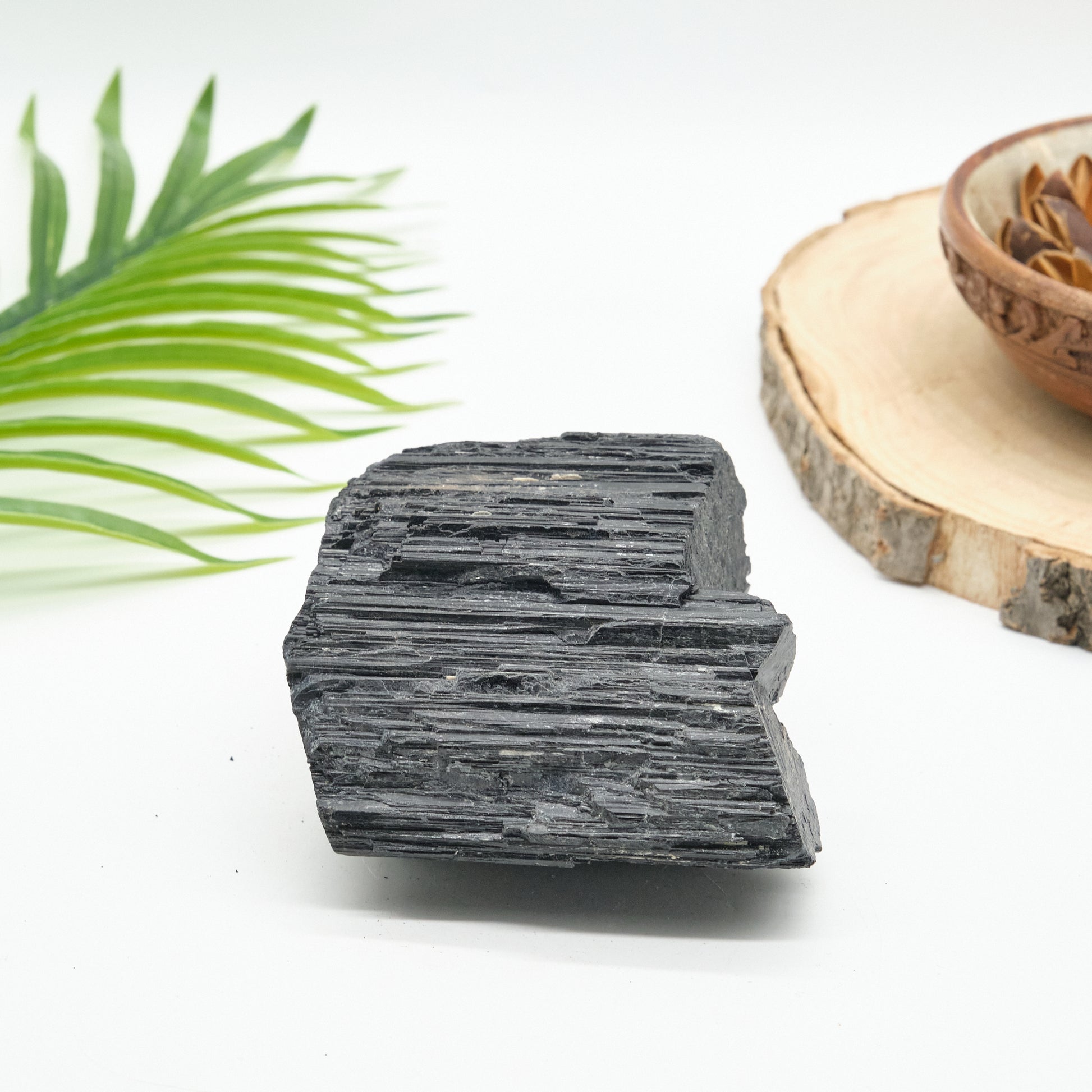 large rough black tourmaline natural rock 